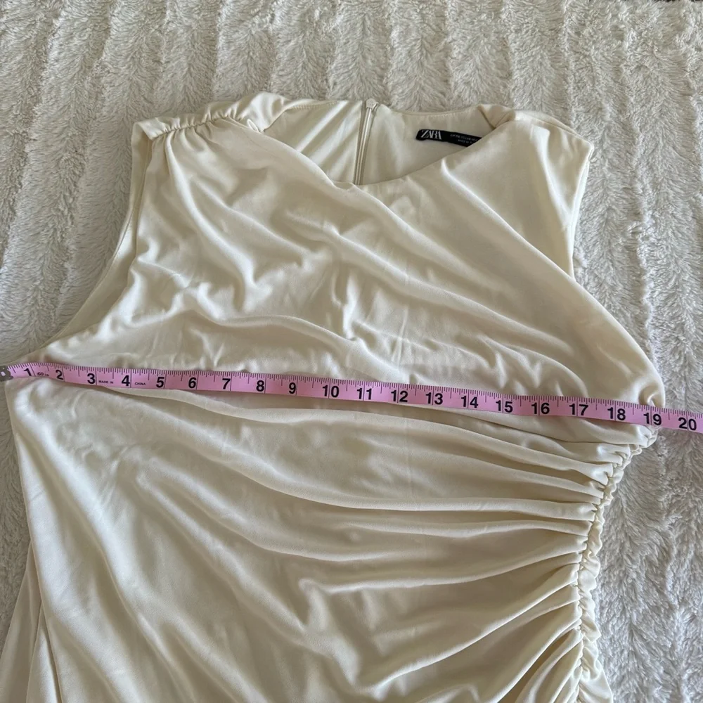 ZARA Cream Sleeveless Dress - Picture 10 of 10